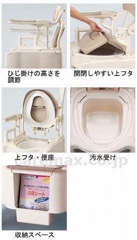 安寿　ポータブルトイレFX-CP　はねあげ　暖房便座タイプ　61,500円