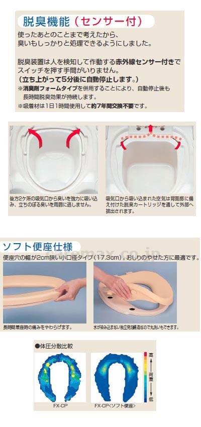 安寿　ポータブルトイレFX-CP　はねあげ　快適脱臭タイプ（ソフト便座） 75,000円